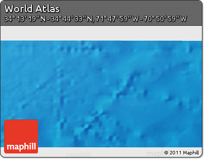 Physical 3D Map of the Area around 34° 28' 56" N, 71° 19' 29" W