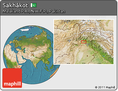 Satellite Location Map of Sakhākot