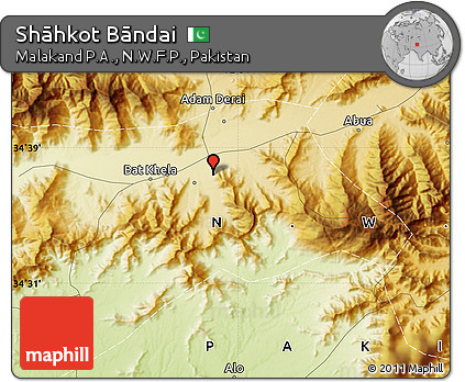 Physical Map of Shāhkot Bāndai