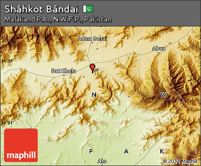 Physical Map of Shāhkot Bāndai