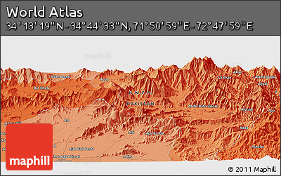 Political Panoramic Map of the Area around 34° 28' 56" N, 72° 19' 29" E