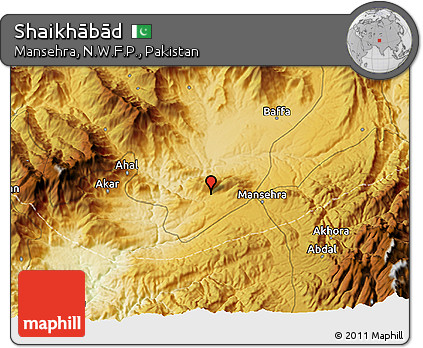 Physical 3D Map of Shaikhābād