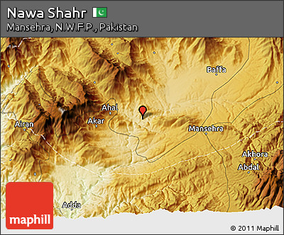 Physical 3D Map of Nawa Shahr