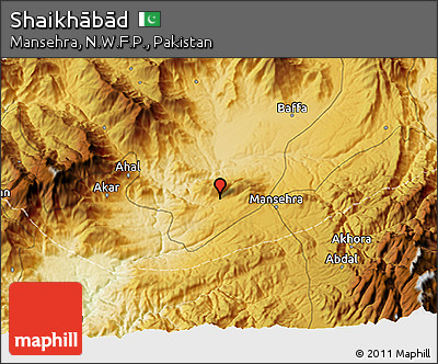 Physical 3D Map of Shaikhābād