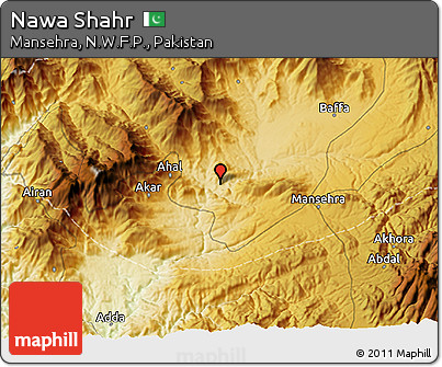 Physical 3D Map of Nawa Shahr