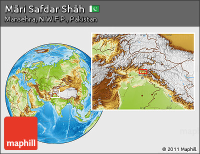 Physical Location Map of Māri Safdar Shāh