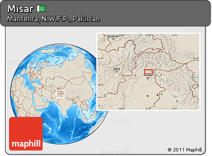 Shaded Relief Location Map of Misar