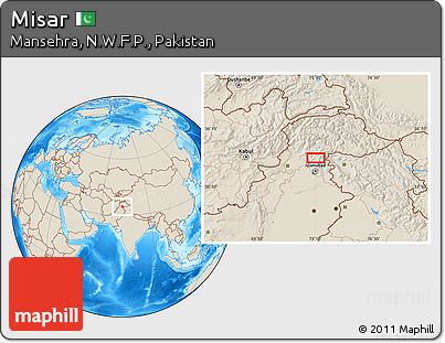 Shaded Relief Location Map of Misar