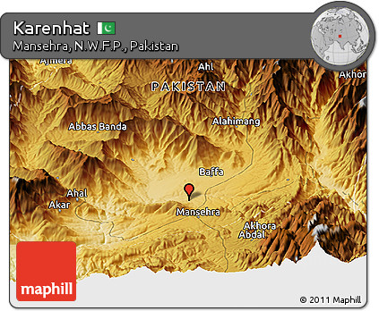 Physical Panoramic Map of Karenhat
