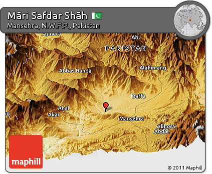 Physical Panoramic Map of Māri Safdar Shāh