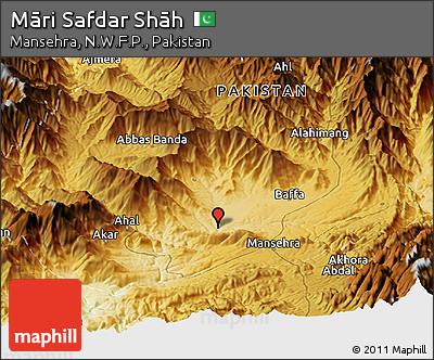Physical Panoramic Map of Māri Safdar Shāh