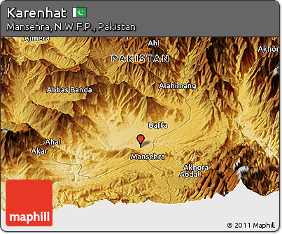 Physical Panoramic Map of Karenhat