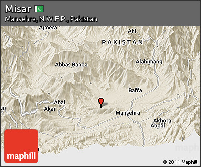 Shaded Relief Panoramic Map of Misar
