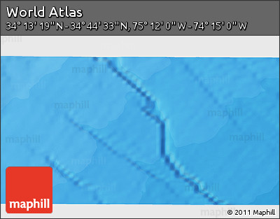 Political 3D Map of the Area around 34° 28' 56" N, 74° 43' 29" W