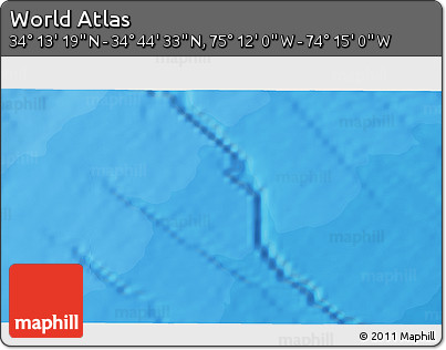 Political 3D Map of the Area around 34° 28' 56" N, 74° 43' 29" W