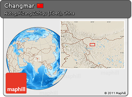 Shaded Relief Location Map of Changmar