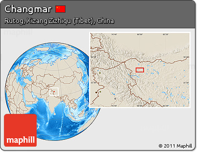 Shaded Relief Location Map of Changmar