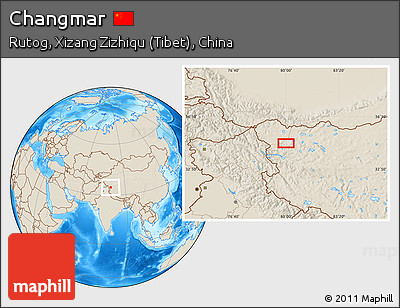 Shaded Relief Location Map of Changmar