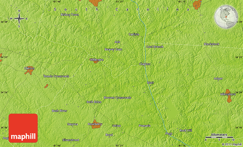 Physical Map of Baton Rouge