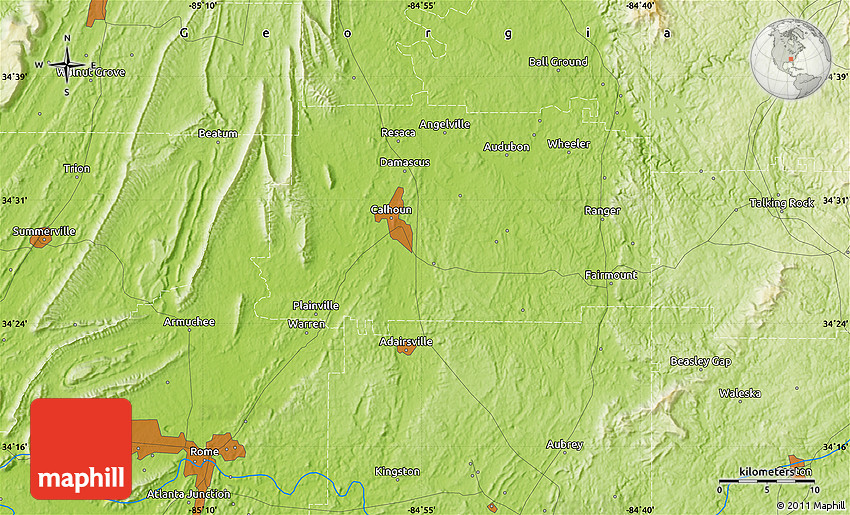 Physical Map of Armuchee