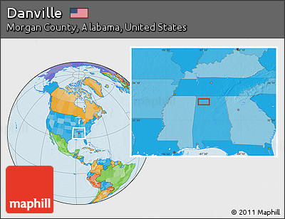 Political Location Map of Danville