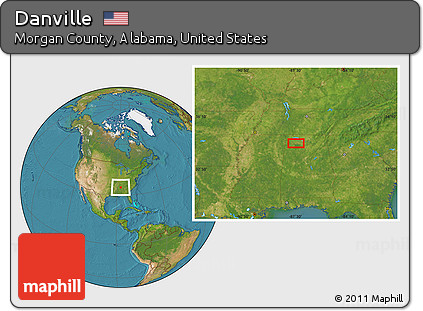 Satellite Location Map of Danville