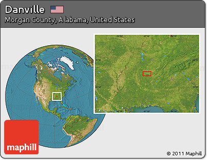 Satellite Location Map of Danville