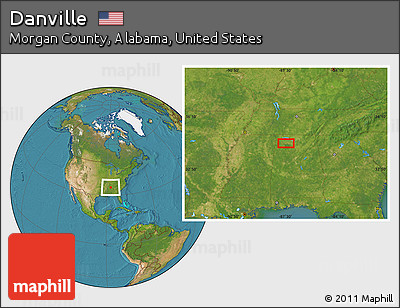 Satellite Location Map of Danville