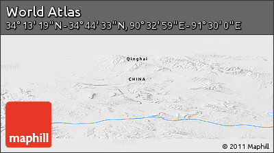 Physical Panoramic Map of the Area around 34° 28' 56" N, 91° 1' 30" E