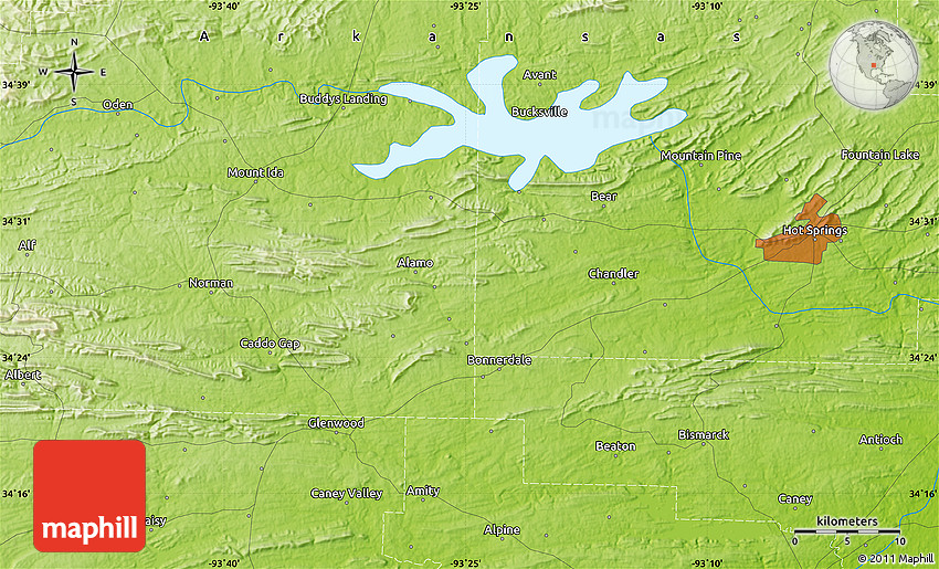 Physical Map Of Lake Hamilton