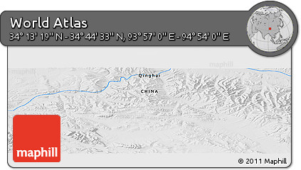 Physical Panoramic Map of the Area around 34° 28' 56" N, 94° 25' 30" E