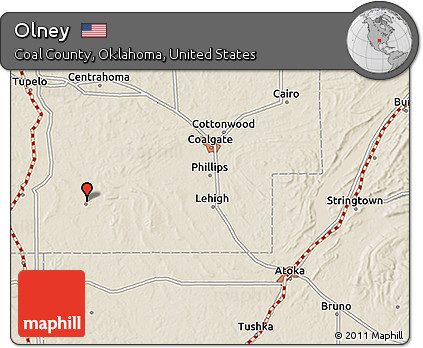 Shaded Relief 3D Map of Olney