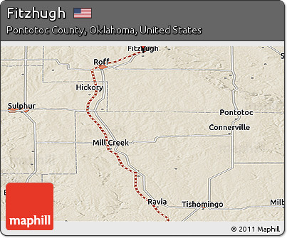 Shaded Relief Panoramic Map of Fitzhugh