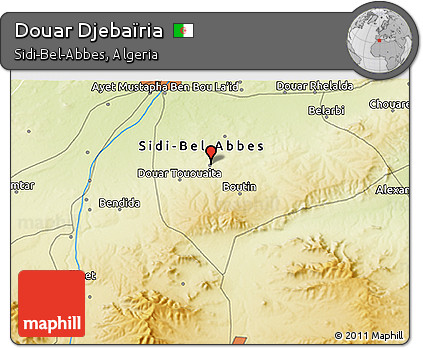 Physical 3D Map of Douar Djebaïria