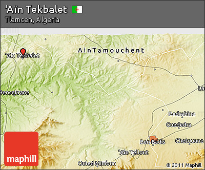 Physical 3D Map of 'Aïn Tekbalet