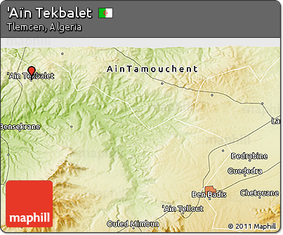 Physical 3D Map of 'Aïn Tekbalet