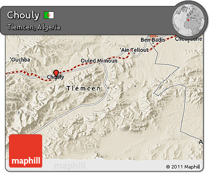 Shaded Relief 3D Map of Chouly