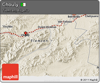 Shaded Relief 3D Map of Chouly