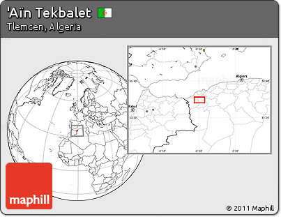 Blank Location Map of 'Aïn Tekbalet