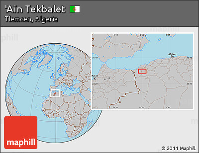 Gray Location Map of 'Aïn Tekbalet
