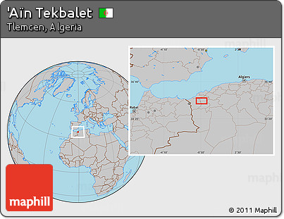 Gray Location Map of 'Aïn Tekbalet