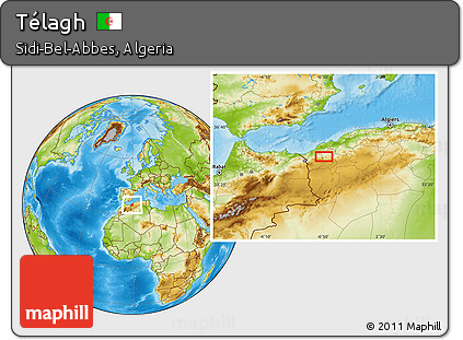 Physical Location Map of Télagh
