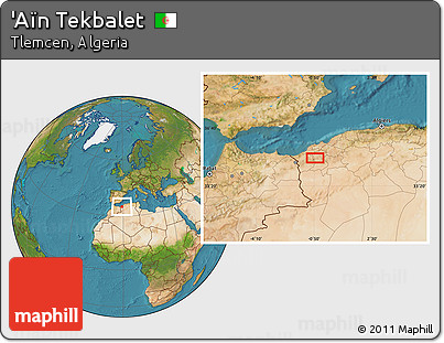 Satellite Location Map of 'Aïn Tekbalet