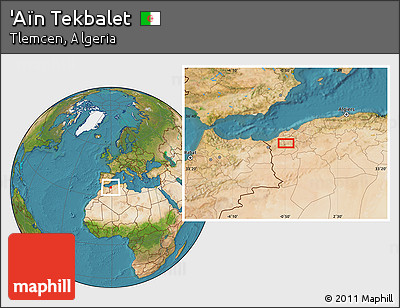 Satellite Location Map of 'Aïn Tekbalet