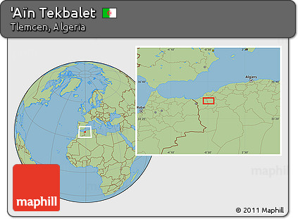 Savanna Style Location Map of 'Aïn Tekbalet