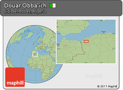 Savanna Style Location Map of Douar Obba'îch