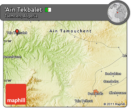 Physical Map of 'Aïn Tekbalet