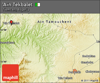 Physical Map of 'Aïn Tekbalet