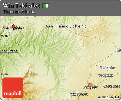 Physical Map of 'Aïn Tekbalet