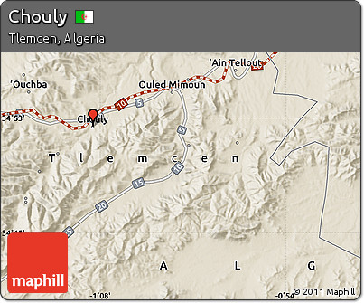 Shaded Relief Map of Chouly